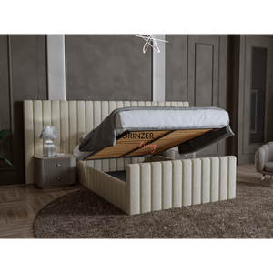 Lisbon Tall & Wide Panel Headboard Bed Frame with Ottoman Option Lorinzer Living