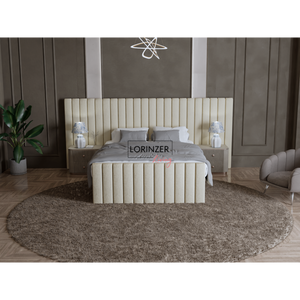 Lisbon Tall & Wide Panel Headboard Bed Frame with Ottoman Option Lorinzer Living