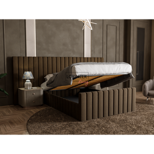 Lisbon Tall & Wide Panel Headboard Bed Frame with Ottoman Option Lorinzer Living