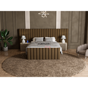Lisbon Tall & Wide Panel Headboard Bed Frame with Ottoman Option Lorinzer Living