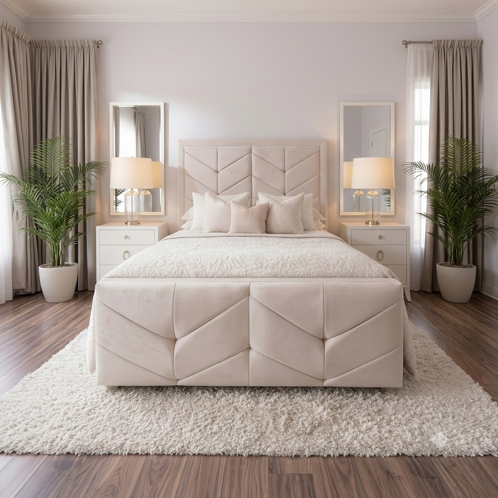 Zenvora Chevron Ottoman Storage Bed