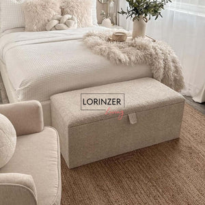 Boucle blanket ottoman box