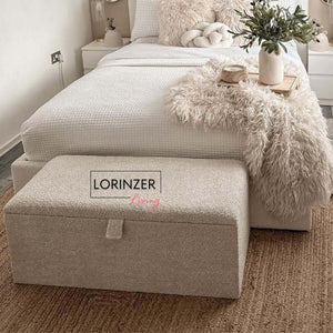 Boucle blanket ottoman box