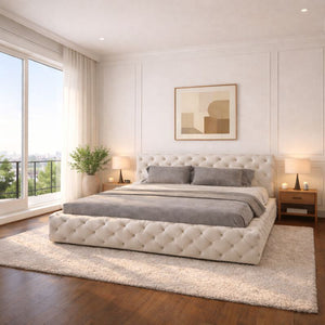 Zegna Park Lane Cream Chesterfield Divan Bed Lorinzer Living