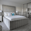 Grampian high headboard, tall headboard, grey bed | Lorinzer Living