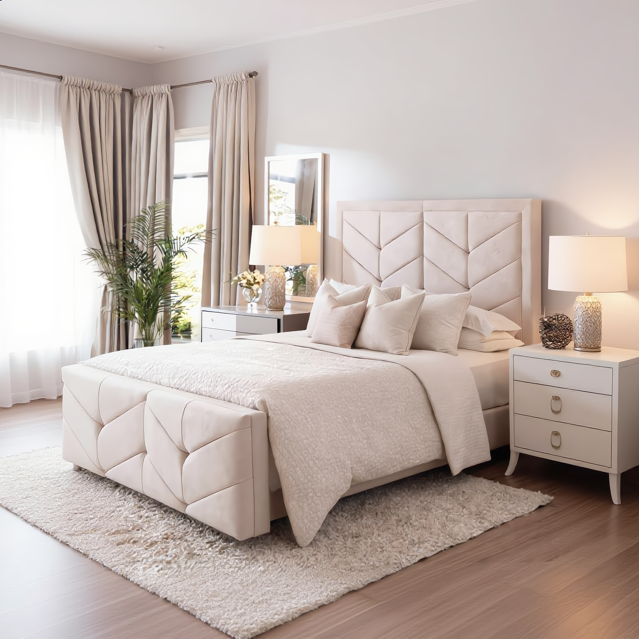 Zenvora Chevron Ottoman Storage Bed