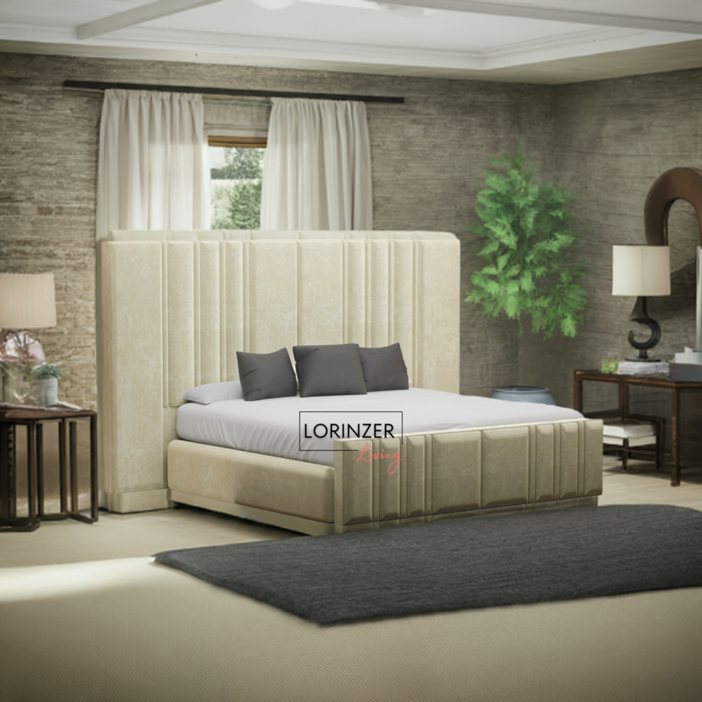 Windsor Tall & Wide Panel Headboard Bed Frame with Ottoman Option