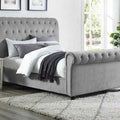 atlas grey naple chesterfield sleigh scroll bed frame